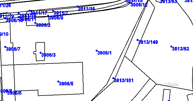 Parcela st. 3906/1 v KÚ Kročehlavy, Katastrální mapa