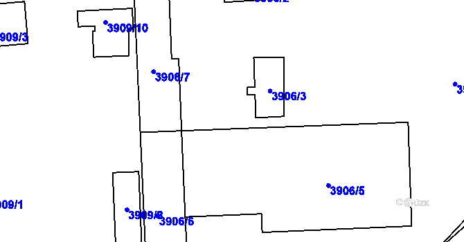 Parcela st. 3906/4 v KÚ Kročehlavy, Katastrální mapa