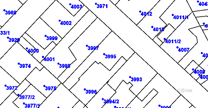 Parcela st. 3995 v KÚ Kročehlavy, Katastrální mapa