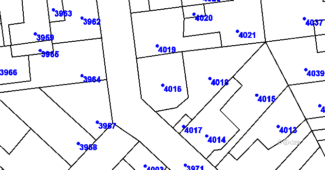 Parcela st. 4016 v KÚ Kročehlavy, Katastrální mapa