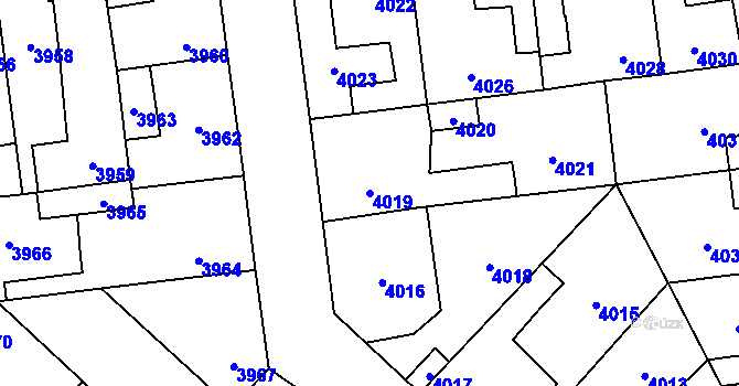 Parcela st. 4019 v KÚ Kročehlavy, Katastrální mapa