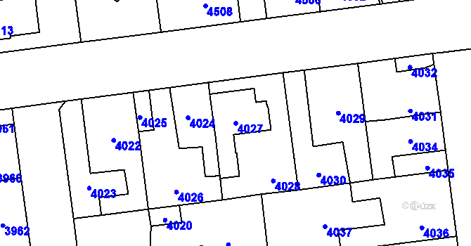 Parcela st. 4027 v KÚ Kročehlavy, Katastrální mapa