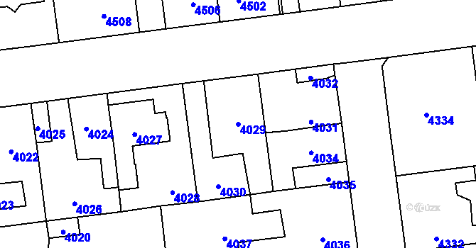 Parcela st. 4029 v KÚ Kročehlavy, Katastrální mapa