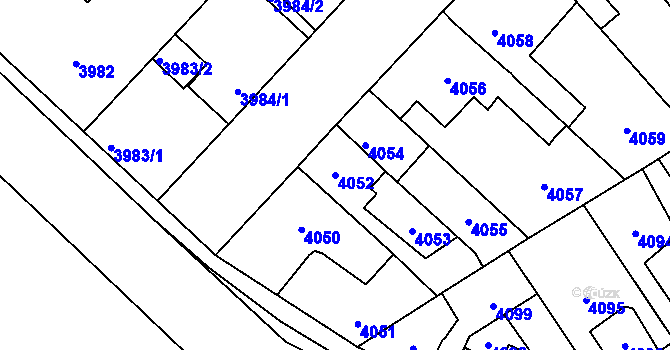 Parcela st. 4052 v KÚ Kročehlavy, Katastrální mapa