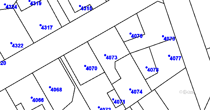 Parcela st. 4073 v KÚ Kročehlavy, Katastrální mapa