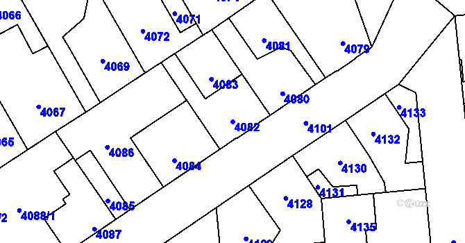Parcela st. 4082 v KÚ Kročehlavy, Katastrální mapa