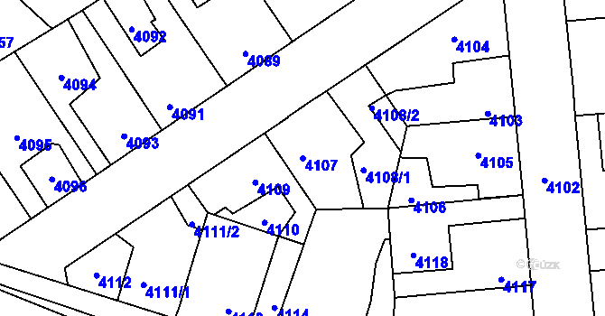 Parcela st. 4107 v KÚ Kročehlavy, Katastrální mapa