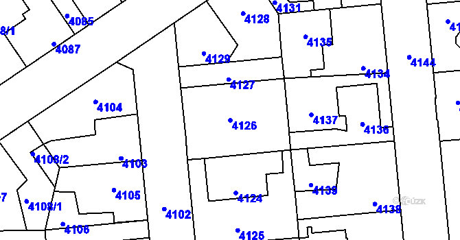 Parcela st. 4126 v KÚ Kročehlavy, Katastrální mapa