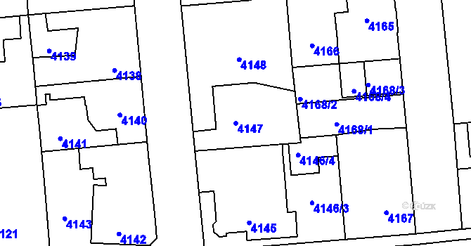 Parcela st. 4147 v KÚ Kročehlavy, Katastrální mapa