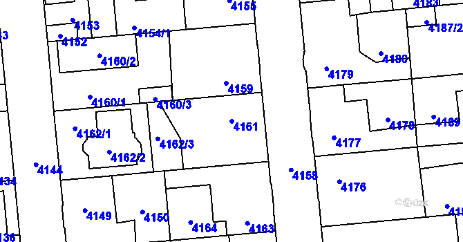 Parcela st. 4161 v KÚ Kročehlavy, Katastrální mapa