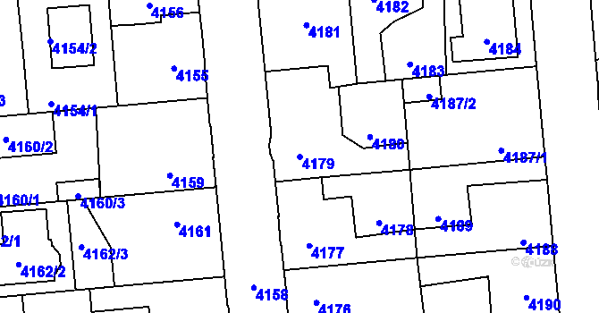 Parcela st. 4179 v KÚ Kročehlavy, Katastrální mapa