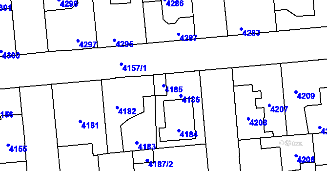 Parcela st. 4185 v KÚ Kročehlavy, Katastrální mapa
