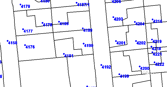 Parcela st. 4190 v KÚ Kročehlavy, Katastrální mapa