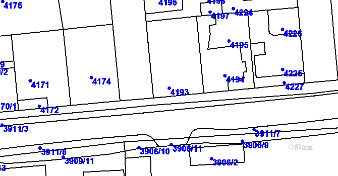 Parcela st. 4193 v KÚ Kročehlavy, Katastrální mapa