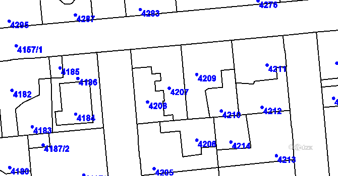 Parcela st. 4207 v KÚ Kročehlavy, Katastrální mapa