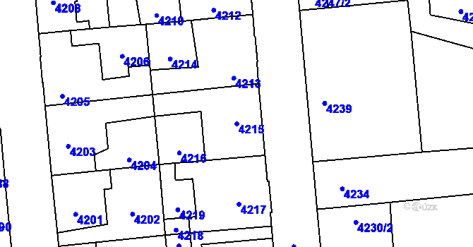 Parcela st. 4215 v KÚ Kročehlavy, Katastrální mapa