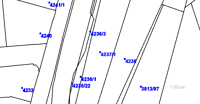 Parcela st. 4237/1 v KÚ Kročehlavy, Katastrální mapa