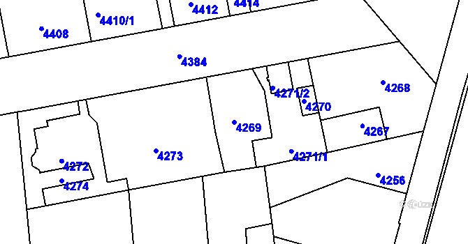 Parcela st. 4269 v KÚ Kročehlavy, Katastrální mapa