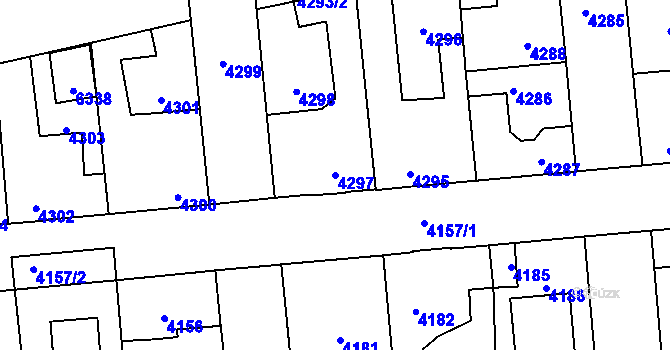 Parcela st. 4297 v KÚ Kročehlavy, Katastrální mapa