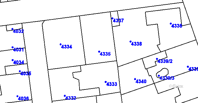 Parcela st. 4335 v KÚ Kročehlavy, Katastrální mapa