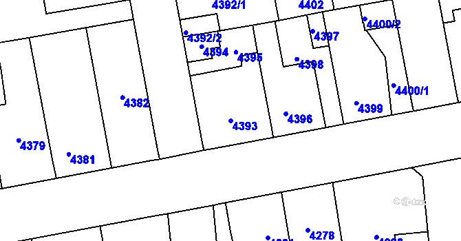 Parcela st. 4393 v KÚ Kročehlavy, Katastrální mapa
