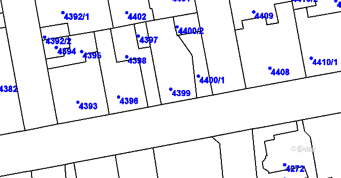 Parcela st. 4399 v KÚ Kročehlavy, Katastrální mapa