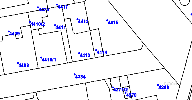 Parcela st. 4414 v KÚ Kročehlavy, Katastrální mapa