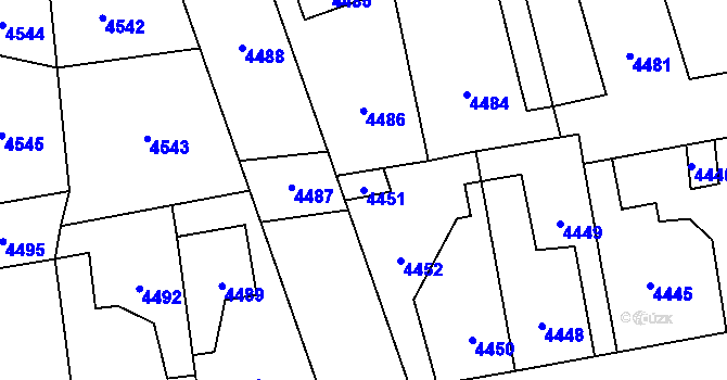 Parcela st. 4451 v KÚ Kročehlavy, Katastrální mapa