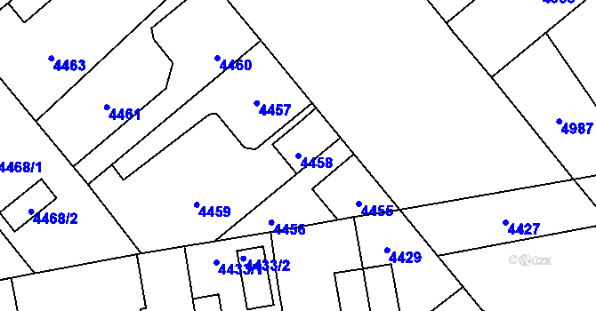 Parcela st. 4458 v KÚ Kročehlavy, Katastrální mapa