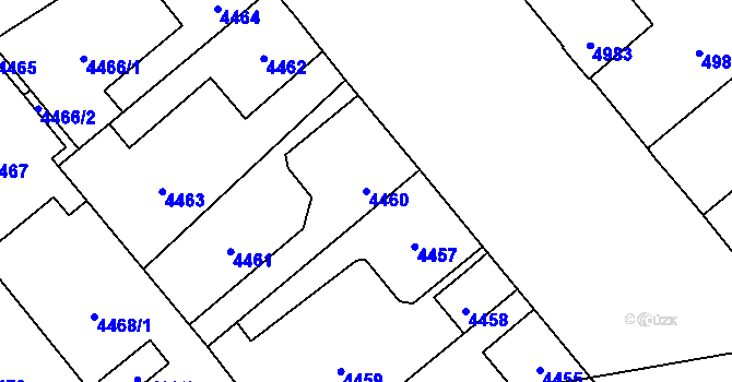 Parcela st. 4460 v KÚ Kročehlavy, Katastrální mapa