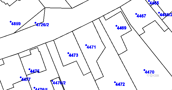 Parcela st. 4471 v KÚ Kročehlavy, Katastrální mapa