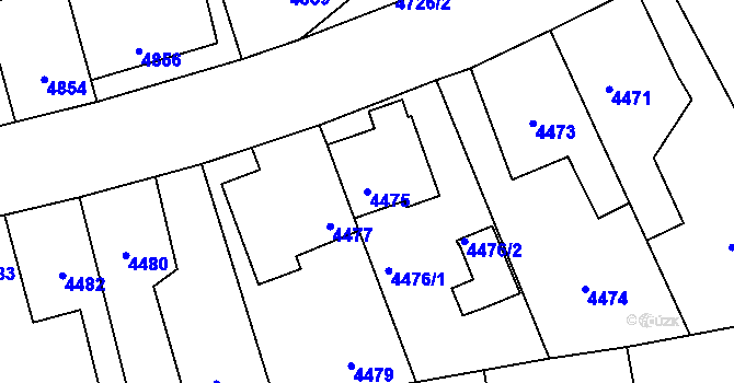 Parcela st. 4475 v KÚ Kročehlavy, Katastrální mapa