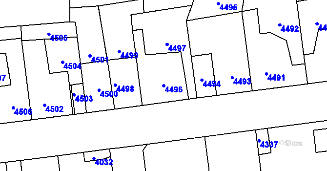 Parcela st. 4496 v KÚ Kročehlavy, Katastrální mapa