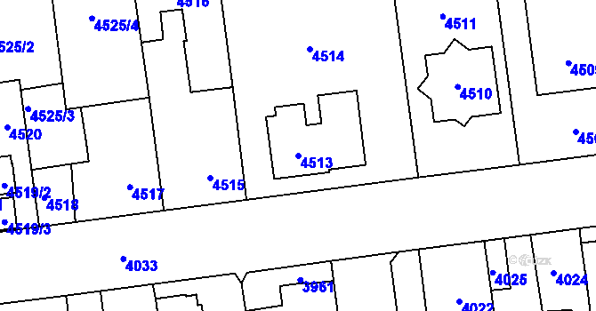 Parcela st. 4513 v KÚ Kročehlavy, Katastrální mapa