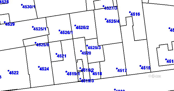 Parcela st. 4525/3 v KÚ Kročehlavy, Katastrální mapa