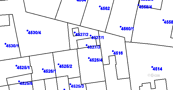 Parcela st. 4527/3 v KÚ Kročehlavy, Katastrální mapa