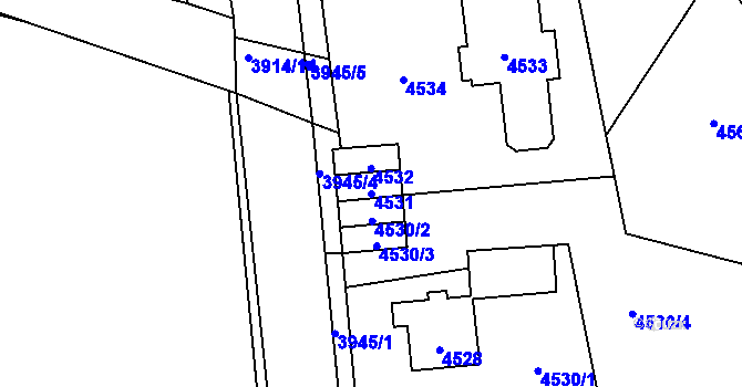 Parcela st. 4531 v KÚ Kročehlavy, Katastrální mapa