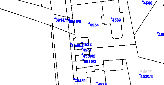 Parcela st. 4532 v KÚ Kročehlavy, Katastrální mapa