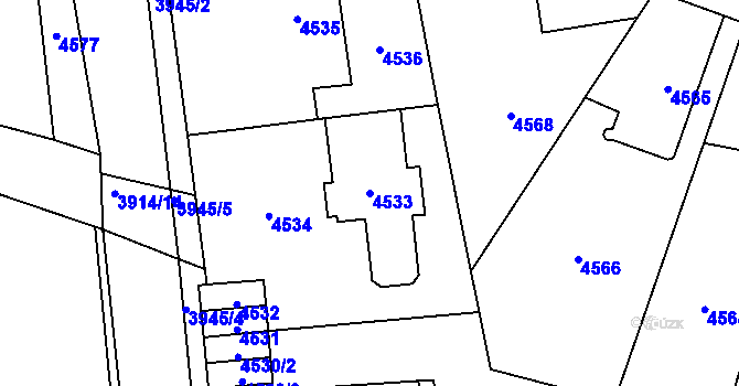 Parcela st. 4533 v KÚ Kročehlavy, Katastrální mapa