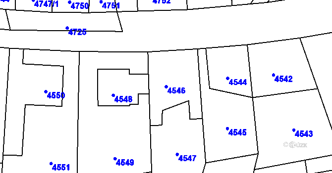 Parcela st. 4546 v KÚ Kročehlavy, Katastrální mapa