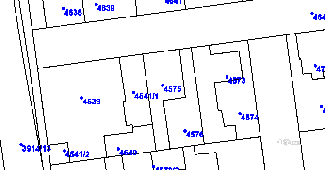 Parcela st. 4575 v KÚ Kročehlavy, Katastrální mapa
