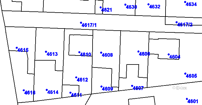 Parcela st. 4608 v KÚ Kročehlavy, Katastrální mapa