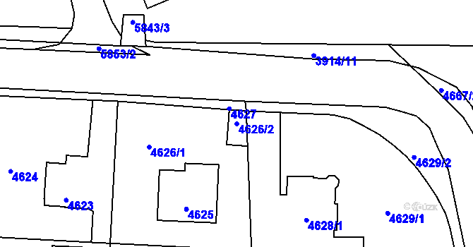 Parcela st. 4626/2 v KÚ Kročehlavy, Katastrální mapa