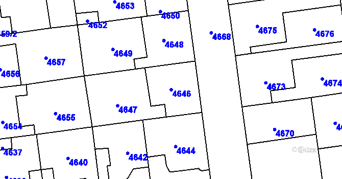 Parcela st. 4646 v KÚ Kročehlavy, Katastrální mapa