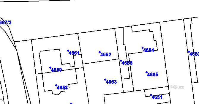 Parcela st. 4662 v KÚ Kročehlavy, Katastrální mapa