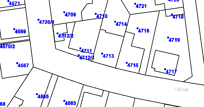 Parcela st. 4713 v KÚ Kročehlavy, Katastrální mapa