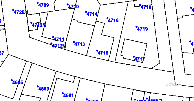 Parcela st. 4715 v KÚ Kročehlavy, Katastrální mapa