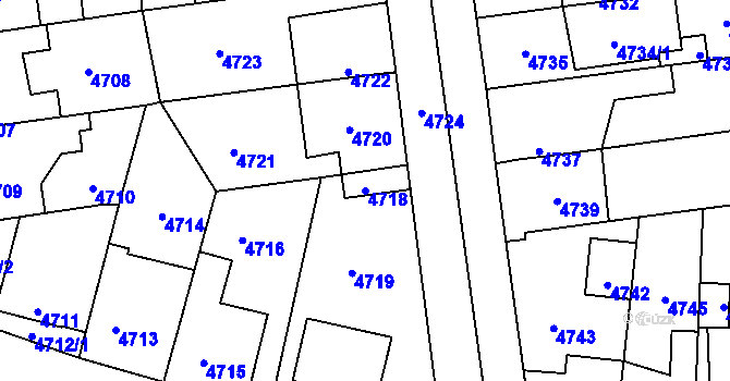 Parcela st. 4718 v KÚ Kročehlavy, Katastrální mapa