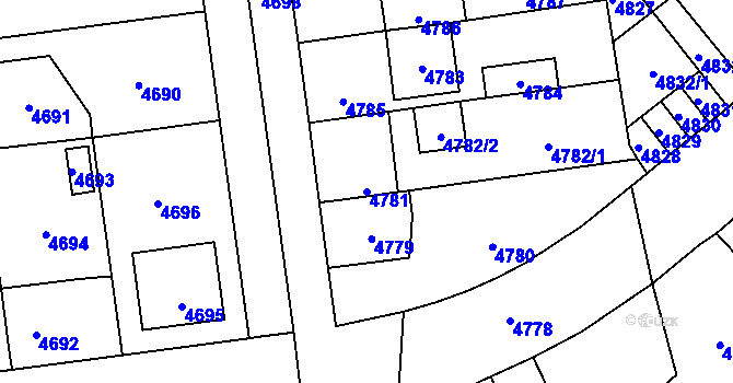Parcela st. 4781 v KÚ Kročehlavy, Katastrální mapa