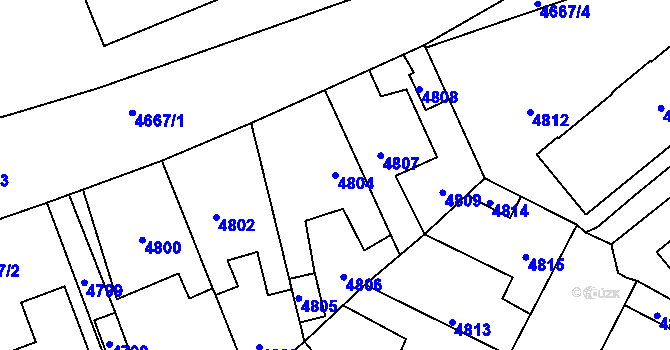 Parcela st. 4804 v KÚ Kročehlavy, Katastrální mapa
